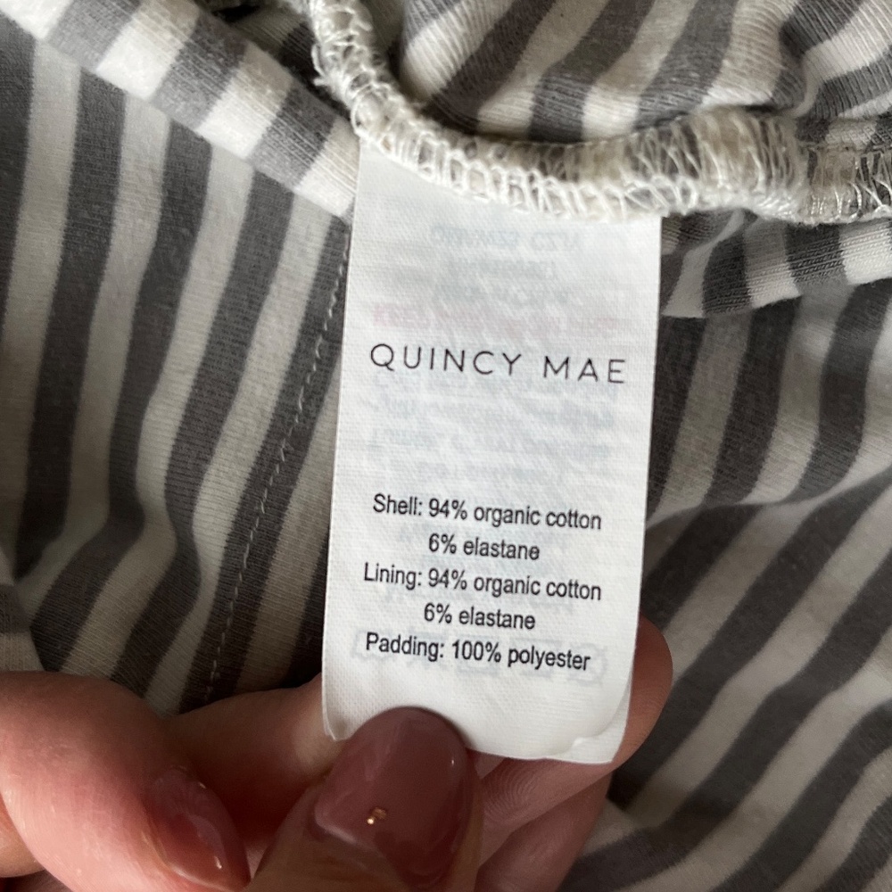 Quincy Mae Dusty Blue Stripe Jersey Sleeping Bag - 0-6M - Picture 6 of 6